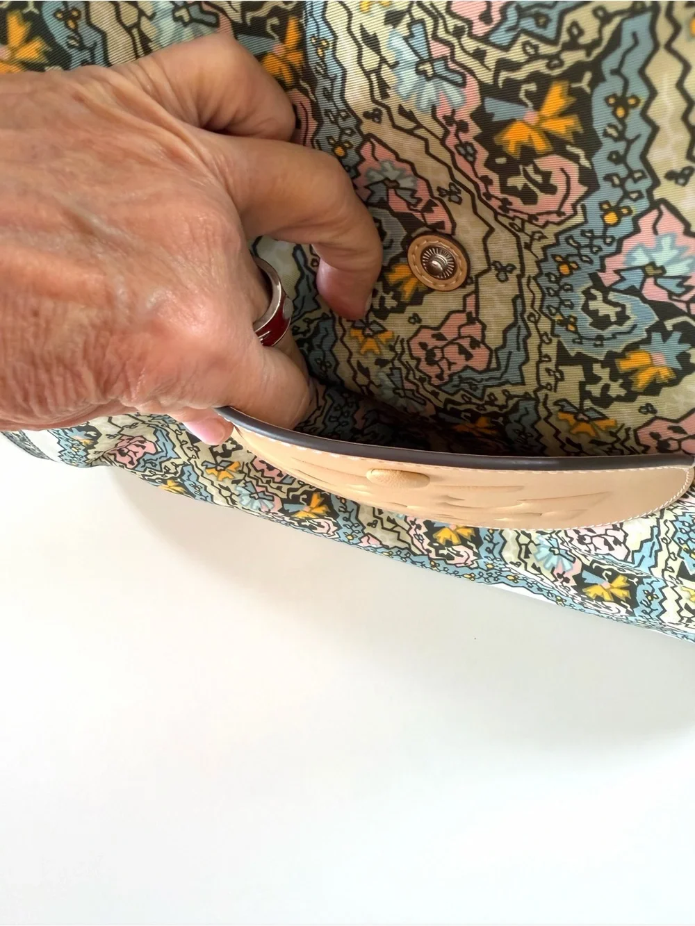 Tory Burch Ella Printed Tote Blue Dream Paisley Floral Paisley